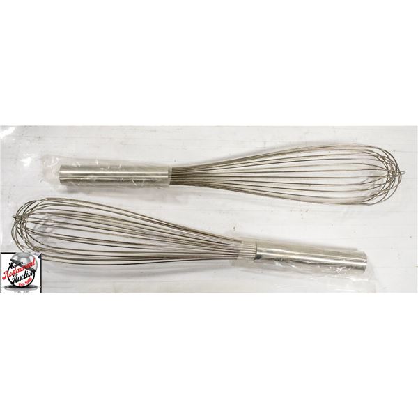 2 NEW JOHNSON ROSE 16" PIANO WIRE WHISKS