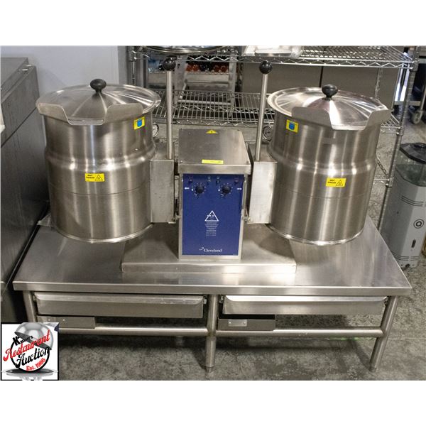 LIKE NEW CLEVELAND DOUBLE STEAM KETTLE W/ STAND