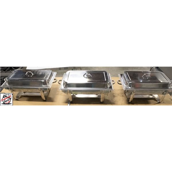 THREE FULL SIZE CHAFING DISHES