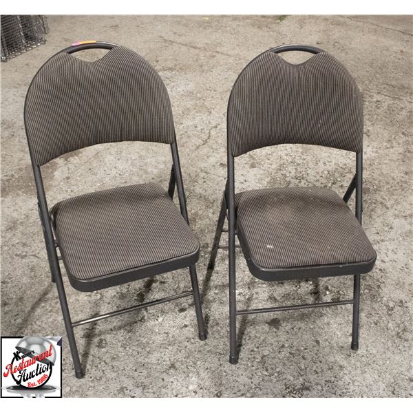 BAILIFF SEIZURE: TWO UPHOLSTERD FOLDING CHAIRS