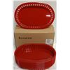 Image 2 : DOZEN NEW 10" RED OVAL FOOD SERVING BASKETS