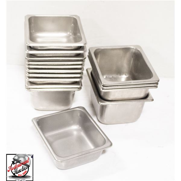 15 ASSORTED 1/6 STAINLESS STEEL INSERTS