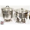 Image 1 : TWO ROUND STAINLESS STEEL CHAFING DISHES