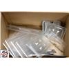 Image 1 : BOX OF ASSORTED POLYCARB & S/S INSERT COVERS