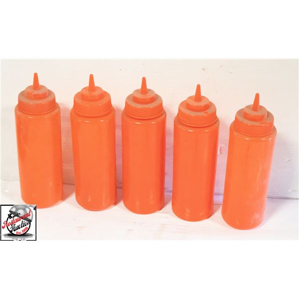 5 NEW BROWNE 32 OZ RED WIDE MOUTH DISPENSERS