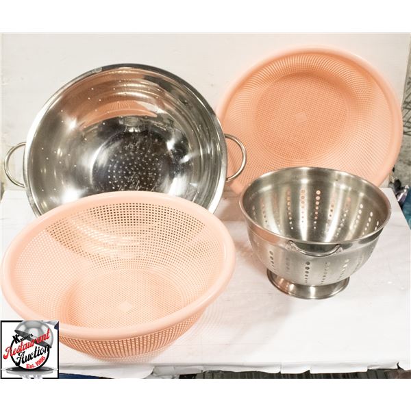 4 ASSORTED COLANDERS