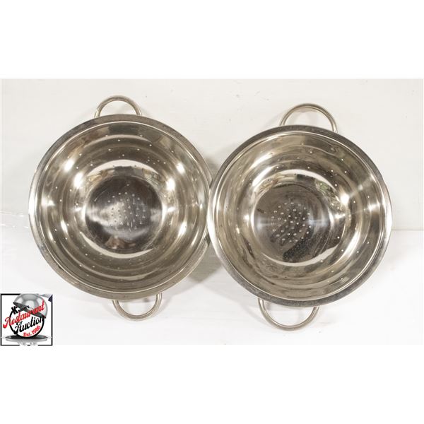 2 NEW JOHNSON ROSE 11" S/S COLANDER