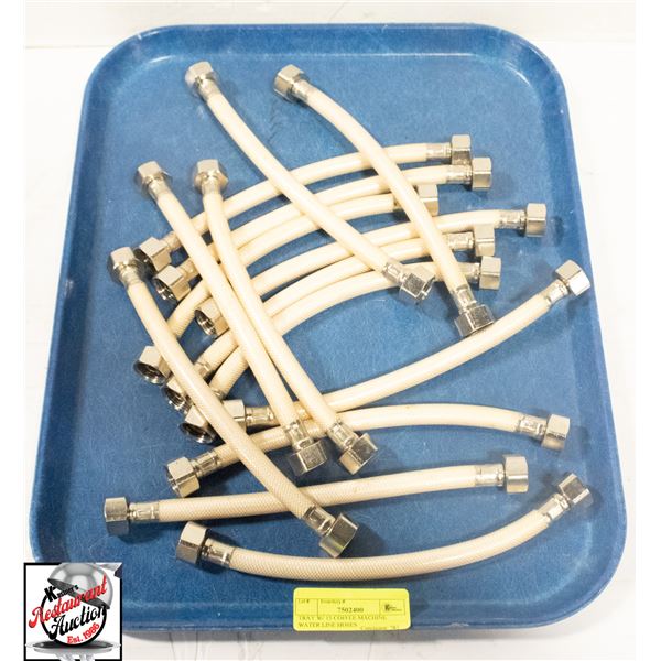 TRAY W/ 15 COFFEE MACHINE WATER LINE HOSES