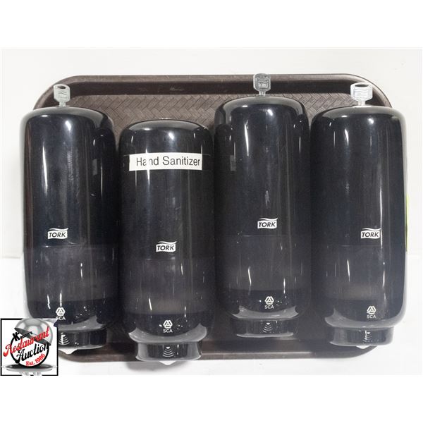LOT OF 4 TORK HAND SANATIZER DISPENSERS W/ KEYS