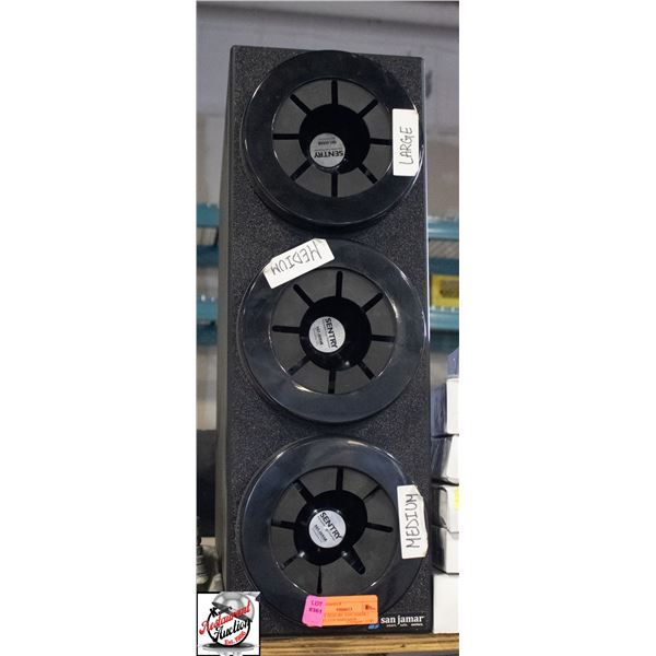 BAILIFF SEIZURE: SAN JAMAR 3 BARREL CUP DISPENSER