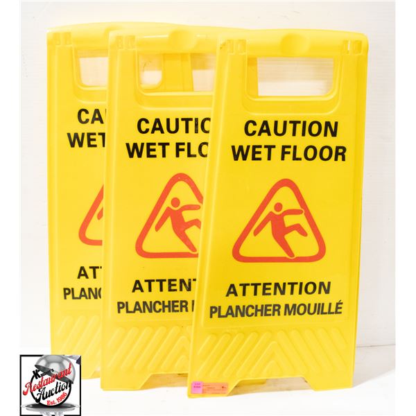 BAILIFF SEIZURE: 3 CAUTION WET FLOOR SIGNS