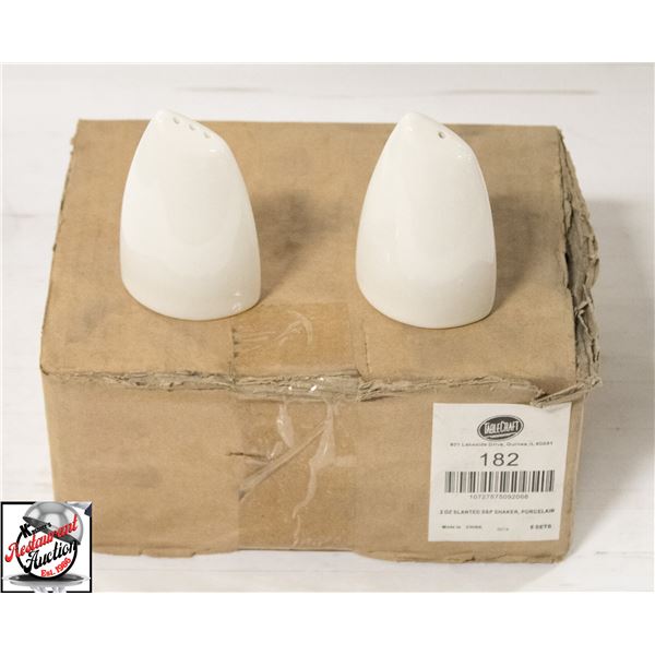 12 NEW WHITE SALT & PEPPER SHAKERS