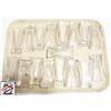 Image 1 : TRAY W/ 17 GLASS TABLE TOP VASES 3" X 2" X 5"