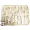 Image 1 : TRAY W/ 17 GLASS TABLE TOP VASES 3" X 2" X 5"
