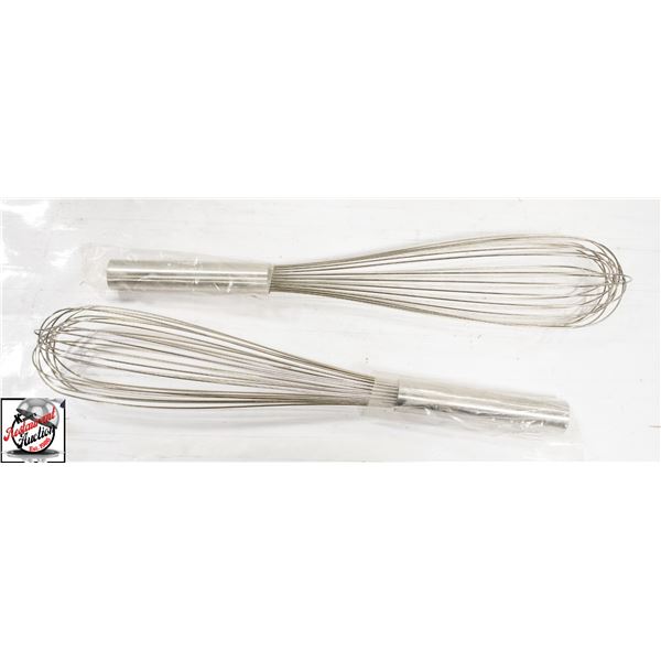 2 NEW JOHNSON ROSE 16" PIANO WIRE WHISKS