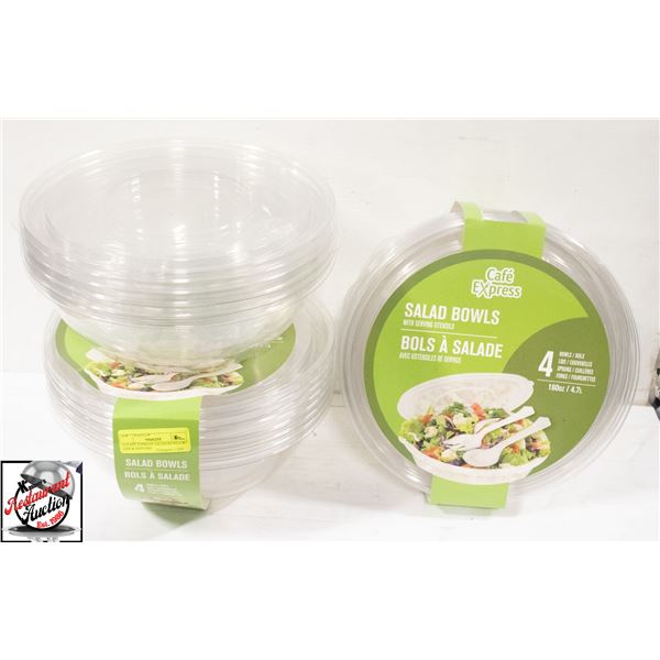 11 CAFE EXPRESS SALAD BOWLS W/ LIDS & SERVING