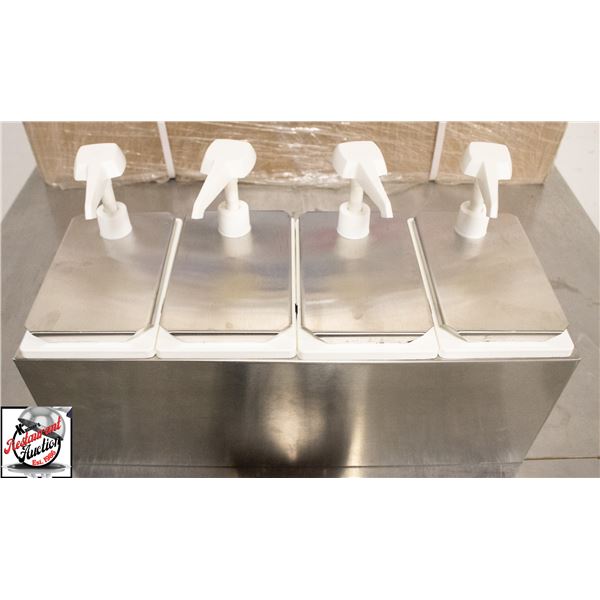 STAINLESS STEEL 4 WELL CONDIMENT STATION