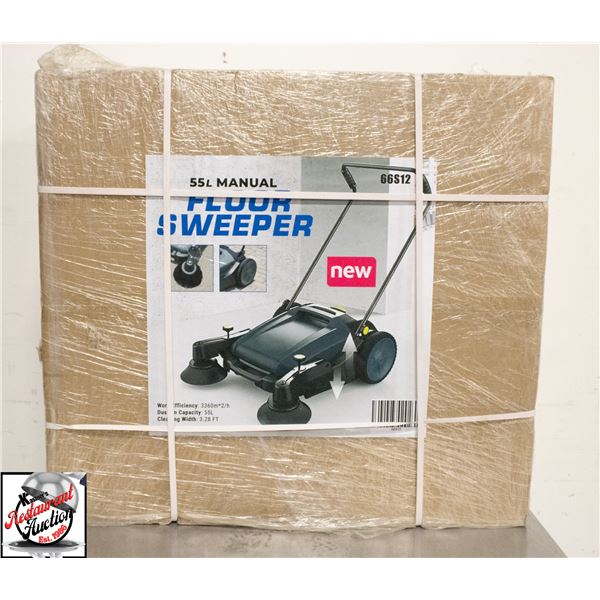NEW 55L MANUAL FLOOR SWEEPER