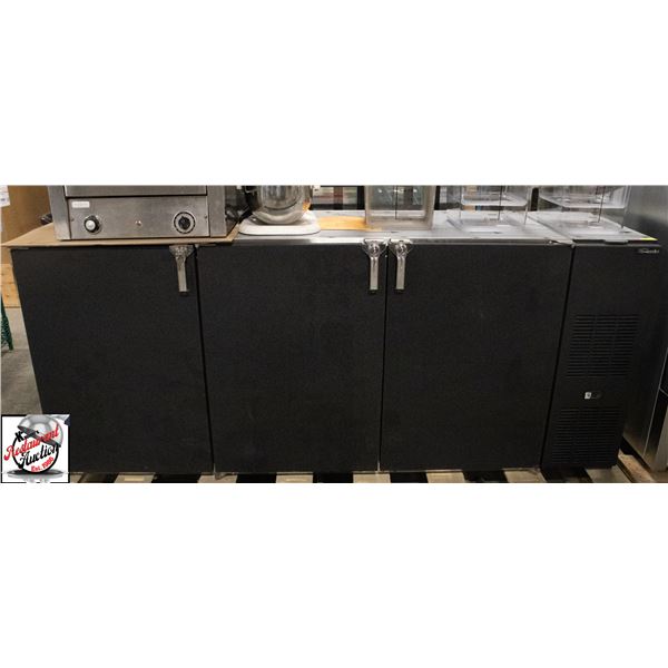 NEW GLASTENDER 3 DOOR 84" REFRGERTATED BACK BAR