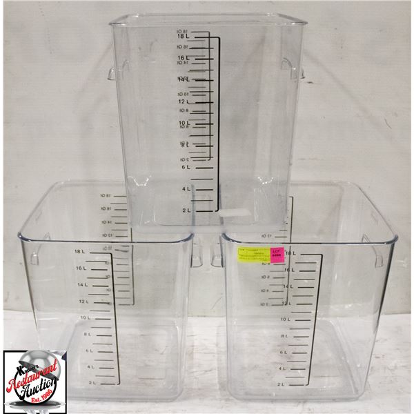 3 RUBBERMAID POLYCARB FOOD STORAGE CONTAINER 18 QT