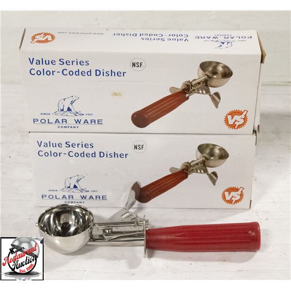 2 POLAR WARE 1.75 OZ RED ICE CREAM DISHER