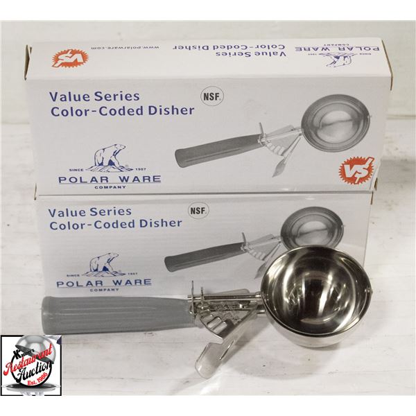 2 POLAR WARE 4 OZ GRAY ICE CREAM DISHER