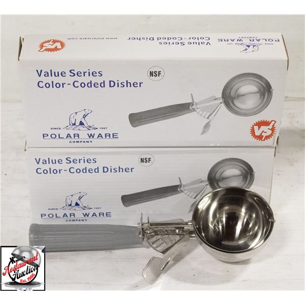 2 POLAR WARE 4 OZ GRAY ICE CREAM DISHER