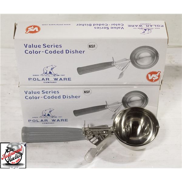 2 POLAR WARE 4 OZ GRAY ICE CREAM DISHER