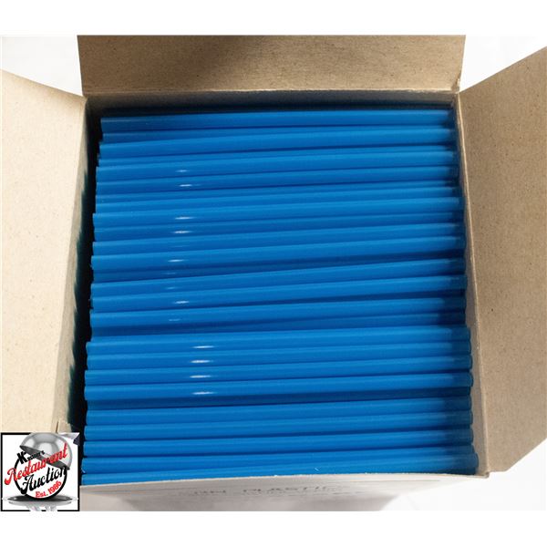 CASE OF 12000 BIODEGRADABLE BLUE COCKTAIL STRAWS