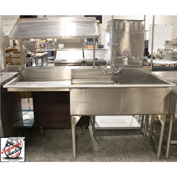 TWO WELL STAINLESS STEEL SINK