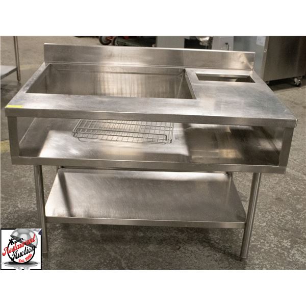 48" S/S WORK STATION W/ CUTOUTS & 4" BACKSPLASH