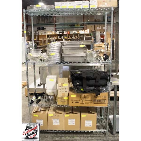 FOCUS 48" X 18" X 75" CHROME 4-TIER WIRE RACK