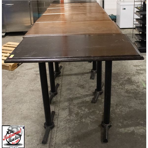 6 48" X 28" X 42" BAR HEIGHT TABLES