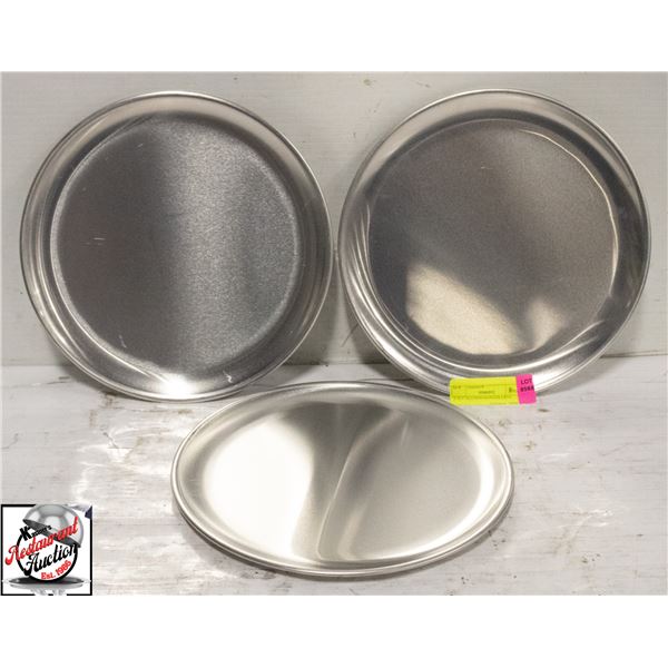 3 10.5" ALUMINUM PIZZA PANS