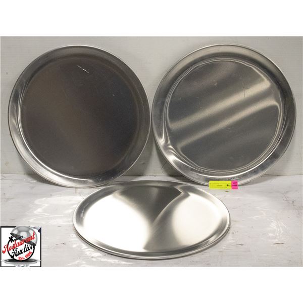 3 14" ALUMINUM PIZZA PANS