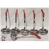 Image 1 : 6 8 OZ STAINLESS STEEL RED OVAL SERVING LADLES