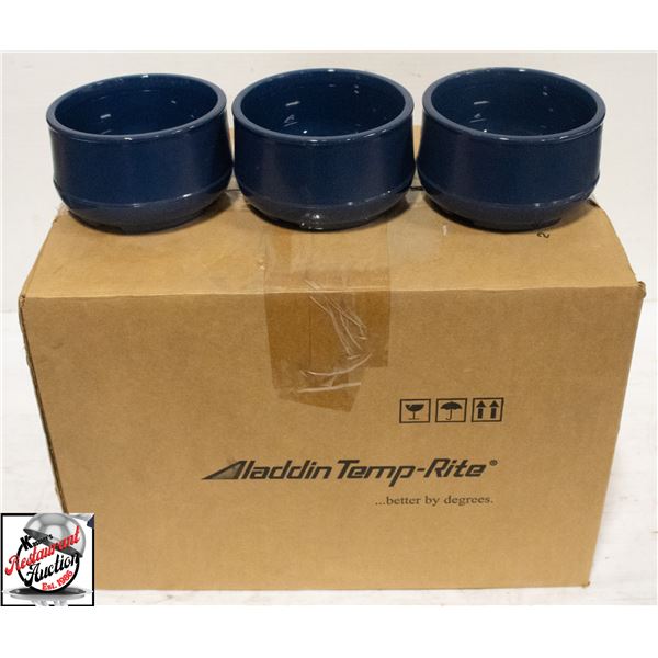24 ALADDIN 12 OZ EVENING BLUE PLASTIC BOWLS