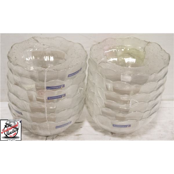12 LUMINARC 5" CLEAR TEMPERED GLASS BOWLS