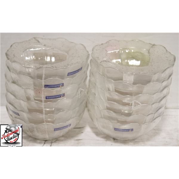 12 LUMINARC 5" CLEAR TEMPERED GLASS BOWLS