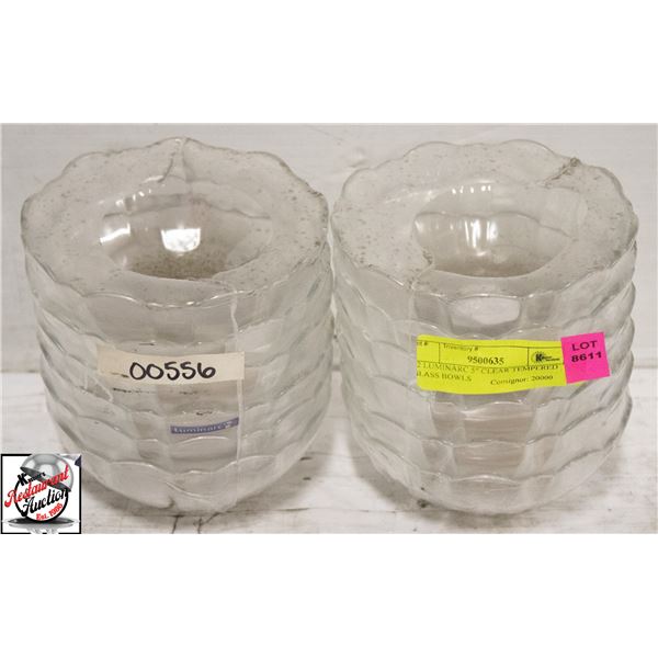 12 LUMINARC 5" CLEAR TEMPERED GLASS BOWLS