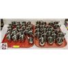 Image 1 : 2 TRAYS W/ 44 STAINLESS STEEL CREAMERS