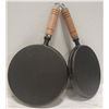 Image 2 : SET OF 2 NEW CAST IRON 8" GRIDDLE PANS