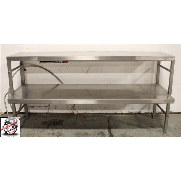 STAINLESS STEEL OVERSHELF W/ 2 HEAT LAMPS