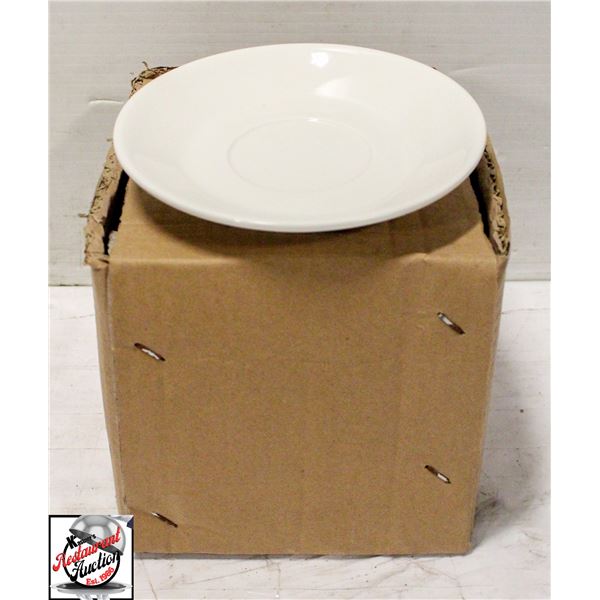 45 WHITE CERAMIC 6" SAUCERS