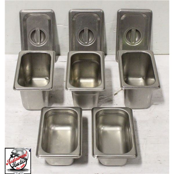 5 ASSORTED 1/9 S/S INSERTS W/ 3 COVERS