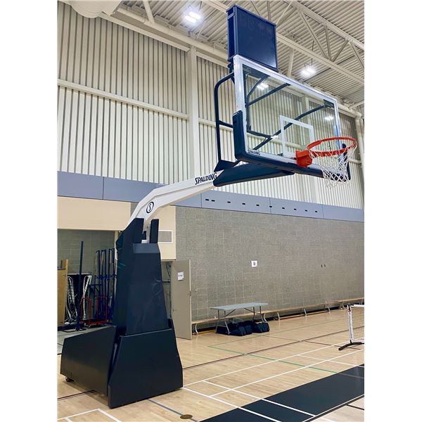 PAIR OF SPALDING MODEL SP10, PORTABLE PRO BASKETBALL BACKBOARDS / HOOPS, DAKTRONICS SHOT