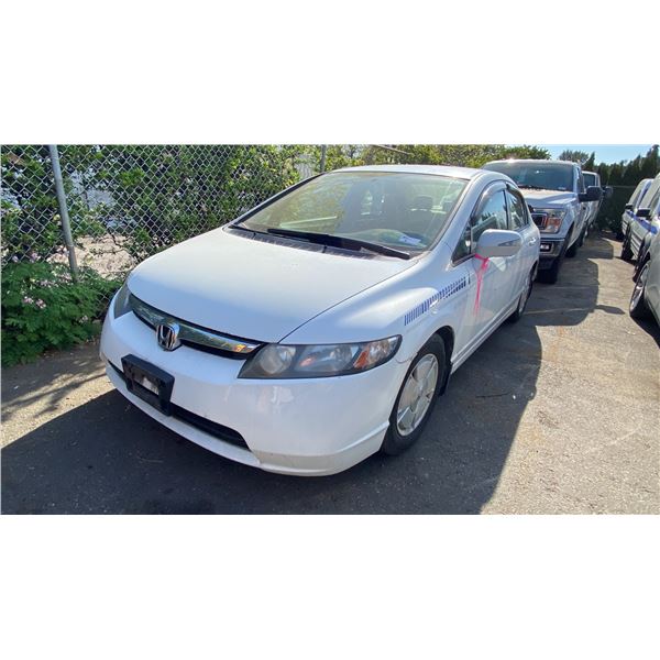 2006 HONDA CIVIC 4DRSD WHITE VIN JHMFA36236S801308