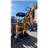Image 1 : SDLANCH ME20 YELLOW DIESEL POWERED RUBBER TRACK MINI EXCAVATOR WITH ATTACHED DIGGING BUCKET, GRADER