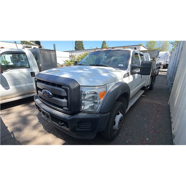 2014 FORD F550, 4DR DUMP TRUCK, WHITE, VIN 1FD0W5GY6EEA45148,