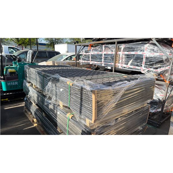 PALLET OF 15- 4'W X 8'L BLACK INDUSTRIAL HIGH-DENSITY POLYETHYLENE GROUND PROTECTION MATS &